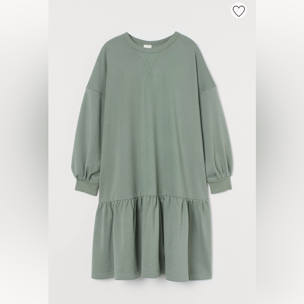 H&M Sweatshirt Dress in “Sage”